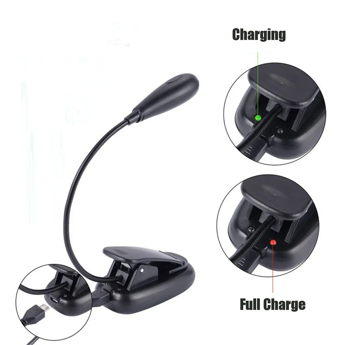  LED Book Light LED Lamp Light Book Reading Lamp USB Rechargeable Stand Light Clip-On For Book Reade - 4000103522826