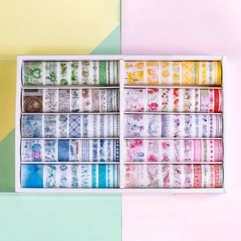 

100pcs/pack Flower Washi Tapes Scrapbooking Hand Account Decorative Sticker DIY Kawaii Masking Adhesive Tape