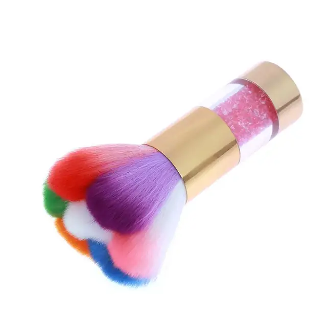TSZS Popular Round Small Flower Brush Nail Paint Gel Dust Cleaning Brushes Make Up Brush Nail Art Manicure Tool NT-308 gold