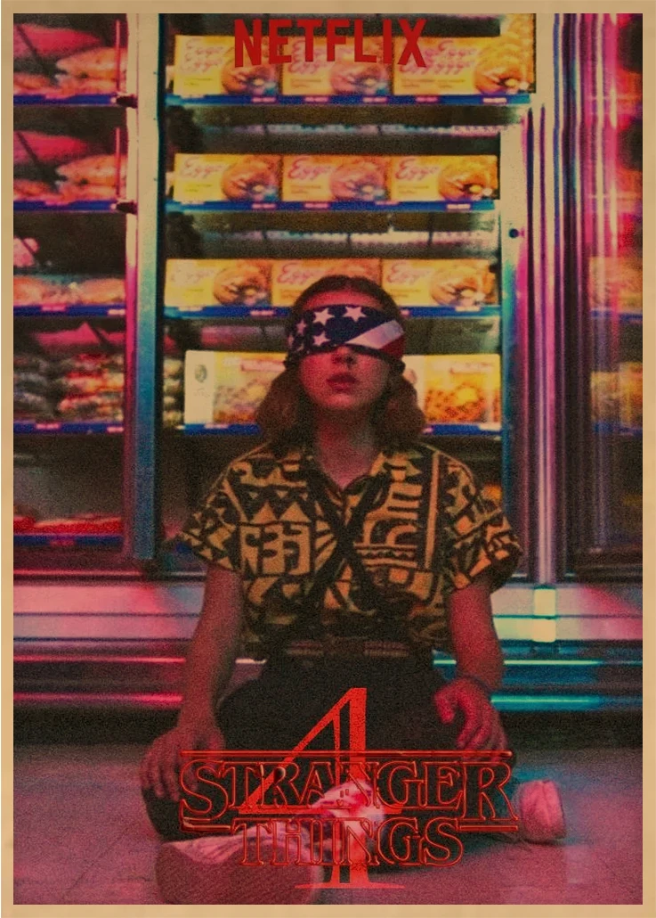Stranger Things сезон 4 постер для фильмов белый/желтый крафт фото бумага настенная бумага кафе украшения 42x30 см(16,5x11,8 дюйма - Цвет: 24