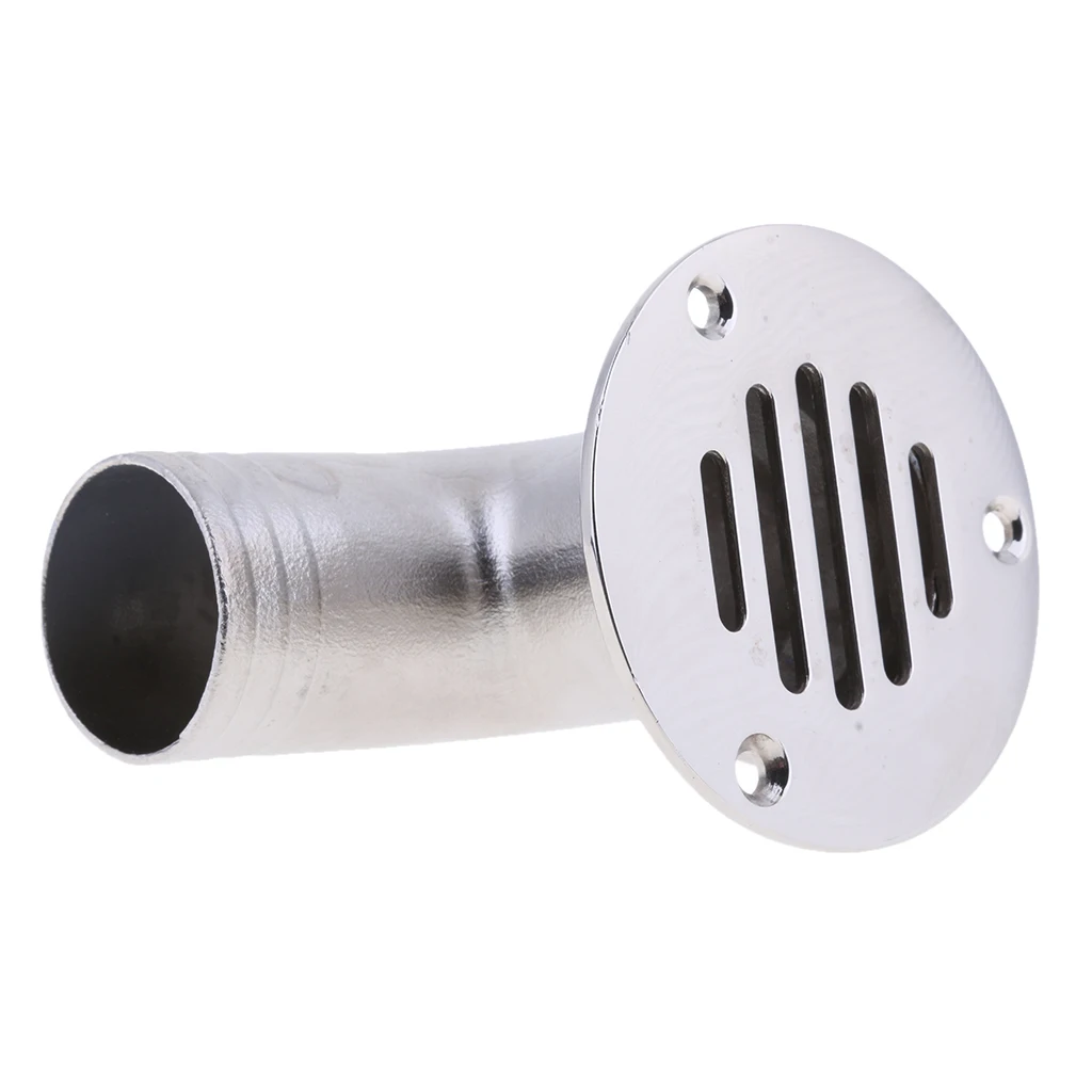 Marine Grade 316 Stainless Steel Deck Drain Scupper - 38mm Tube Fixed Cover