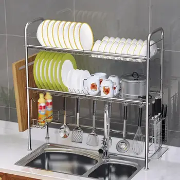 

Stainless Steel Storage Shelf Hollow Out Spice Rack Kitchen Dish Drying Rack Cutlery Holder