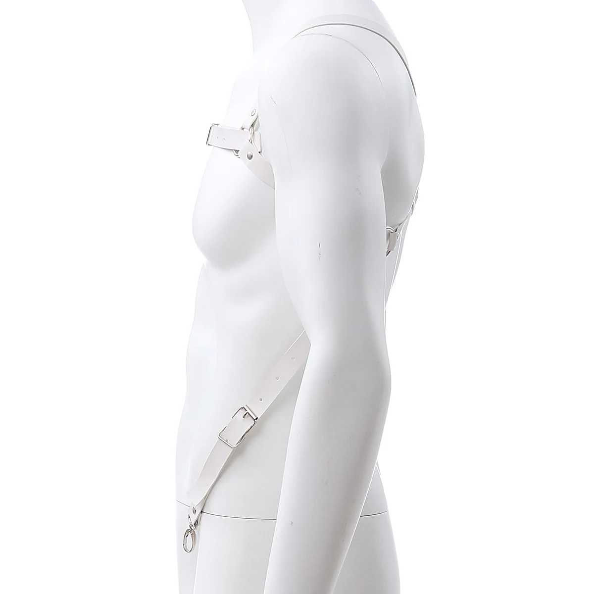 Ремни подтяжки из искусственной кожи Регулируемый ремень для мужчин PU танцевальная одежда для тела Связывание вечерние костюм одежда аксессуары белый/черный