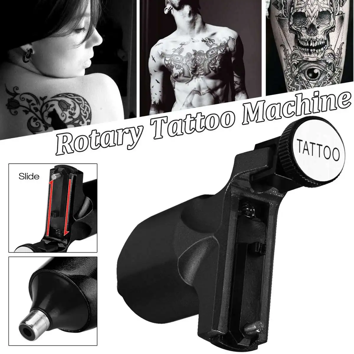 Complete Zeus Tattoo Kits Professional Tattoo Machine Guns Color Wheel Exercise Training Accessories Power Supply Kit Beginner