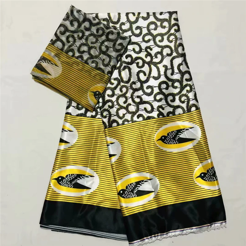 

Modal Stretch Satin Silk Fabric African Soft Wax Print Fabric 2 yard chiffon 4 yard audel modell Imitated Ankara Fabric 080404