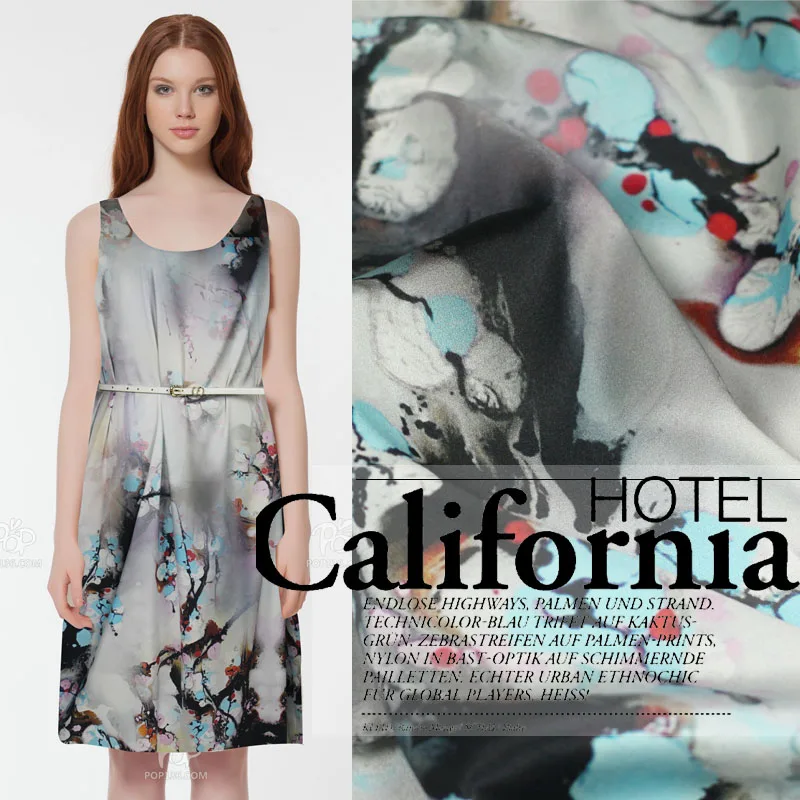 Tissus Австралийский метр срочная импортный тяжелый утолщенный шелк в воды мыть песок чернил черные ткани для одежды