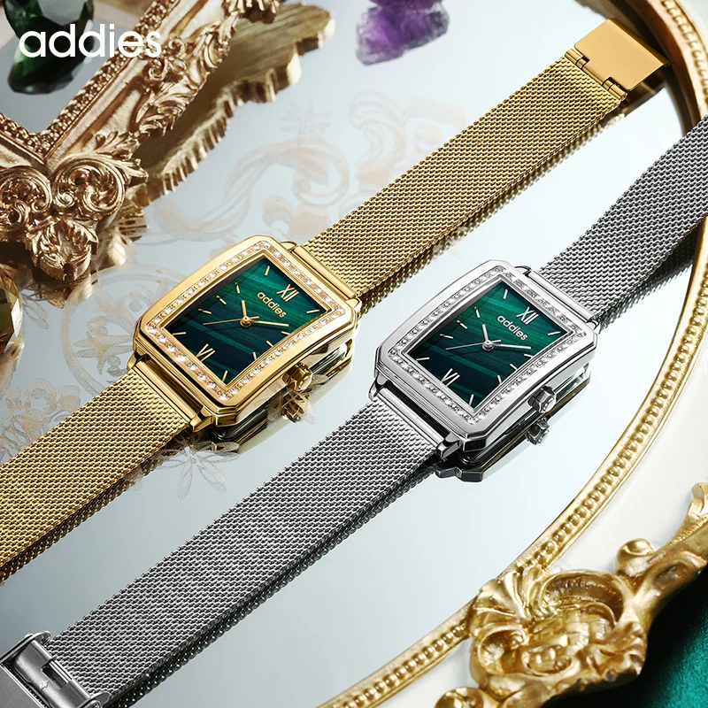 ADDIES Watch Women Stainless Steel Analog Quartz Wristwatch Fashion Luxury Ladies Golden Rose Gold Watch Clock Women's watch