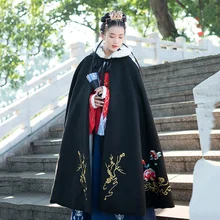 Hanfu для женщин вышивка осень и зима плащ дамы пальто народный фестивальный рейв наряд певцов представление одежда DC3399