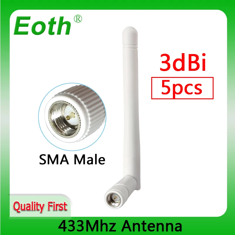 5 Pz/Lotto 433 Mhz Antenna Iot 3Dbi Gsm Sma Connettore Maschio Antena 433 Mhz Antenna Ripetitore Wireless Antenne 433 M Lorux Gasmeter