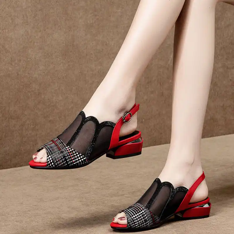casual brass buckle low heel back zipper shoes