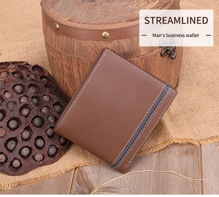 RFID Short Men Wallet Leather Brand Men's Coin Purse Vintage Genuine Leather Credit Card Purse Wallets forMen Money Bag MRF64