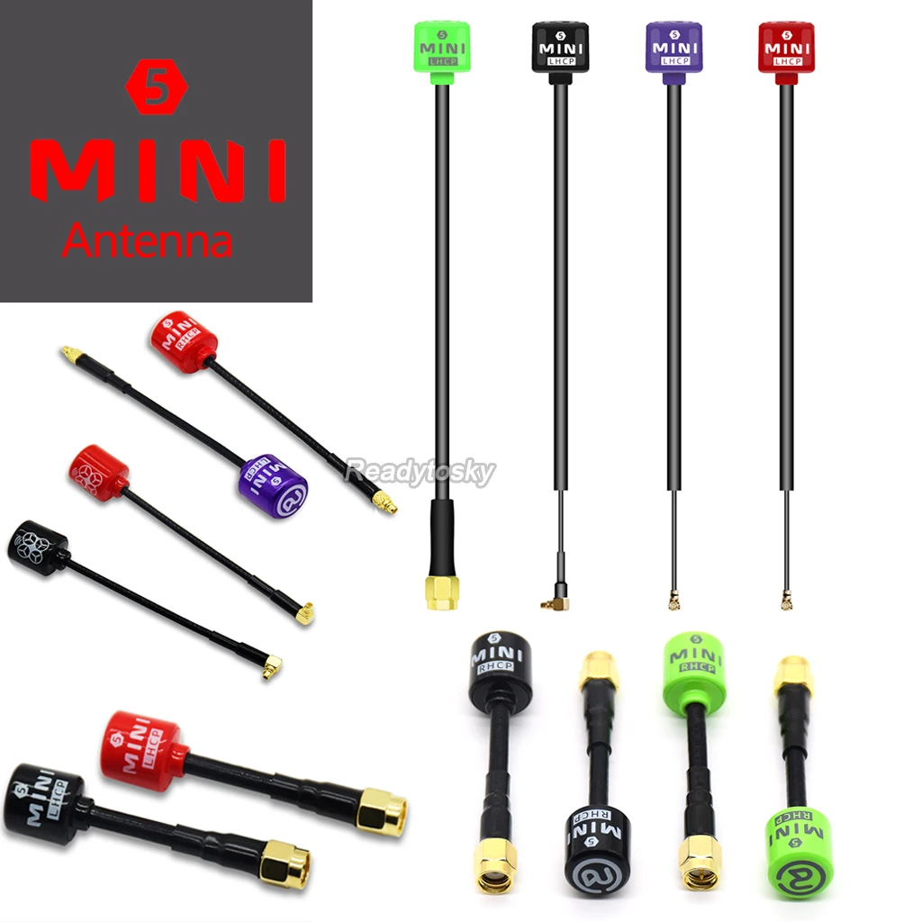 Leggero 5.8G Lollipop 5 Rhcp Antenna Ad Alto Guadagno 2.8Dbi Sma/Mmcx/Ufl Per Trasmettitore/Ricevitore Fpv Rc Racing Drone Tx Rx Parte