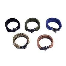 Аварийный набор напульсников мужские ювелирные изделия Кемпинг Туризм выживания веревка для зонтика браслет для мужчин женщин Веревка со свистком пряжка