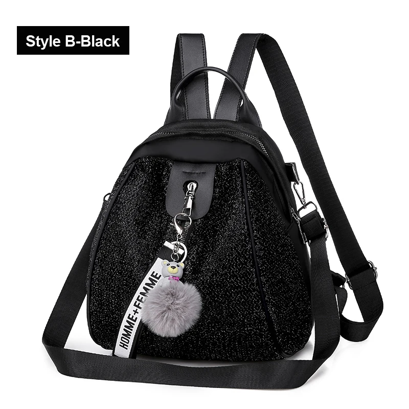 Vadim Mutifunction кожаная сумка женская маленькая подвеска на рюкзак женские сумки через плечо Маленькая школьная сумка для девочек Sac Femme Mochila - Цвет: Style B- Black