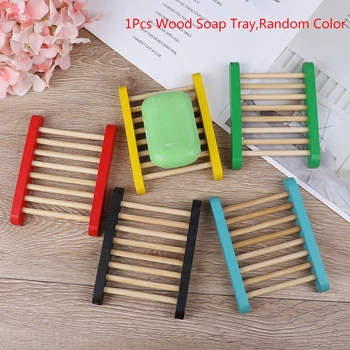 

1PC Useful Natural Wood Strong Bathroom Soap Dish Drain Tray Holder Sponge Plate Home Storage Rack
