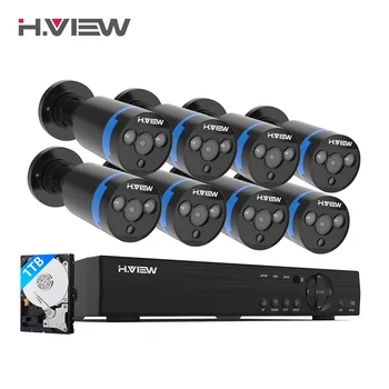 

H.View Security Camera System 8ch CCTV System 8 x 1080P CCTV Camera Surveillance System Kit Camaras Seguridad Home 1TB HDD