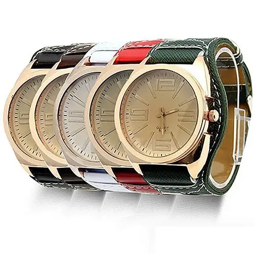 

Unisex Watch Women's Men's Fashion Big Round Dial Faux Leather Strap Quartz Wrist Couple Watches For lovers Women Watches