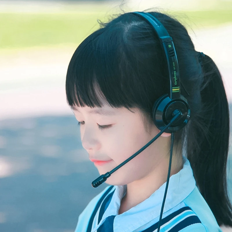 Online Classes Wired Stereo Headphone with Microphone USB 3 5mm Interface Gaming Headset Laptop Computer PC Earphone