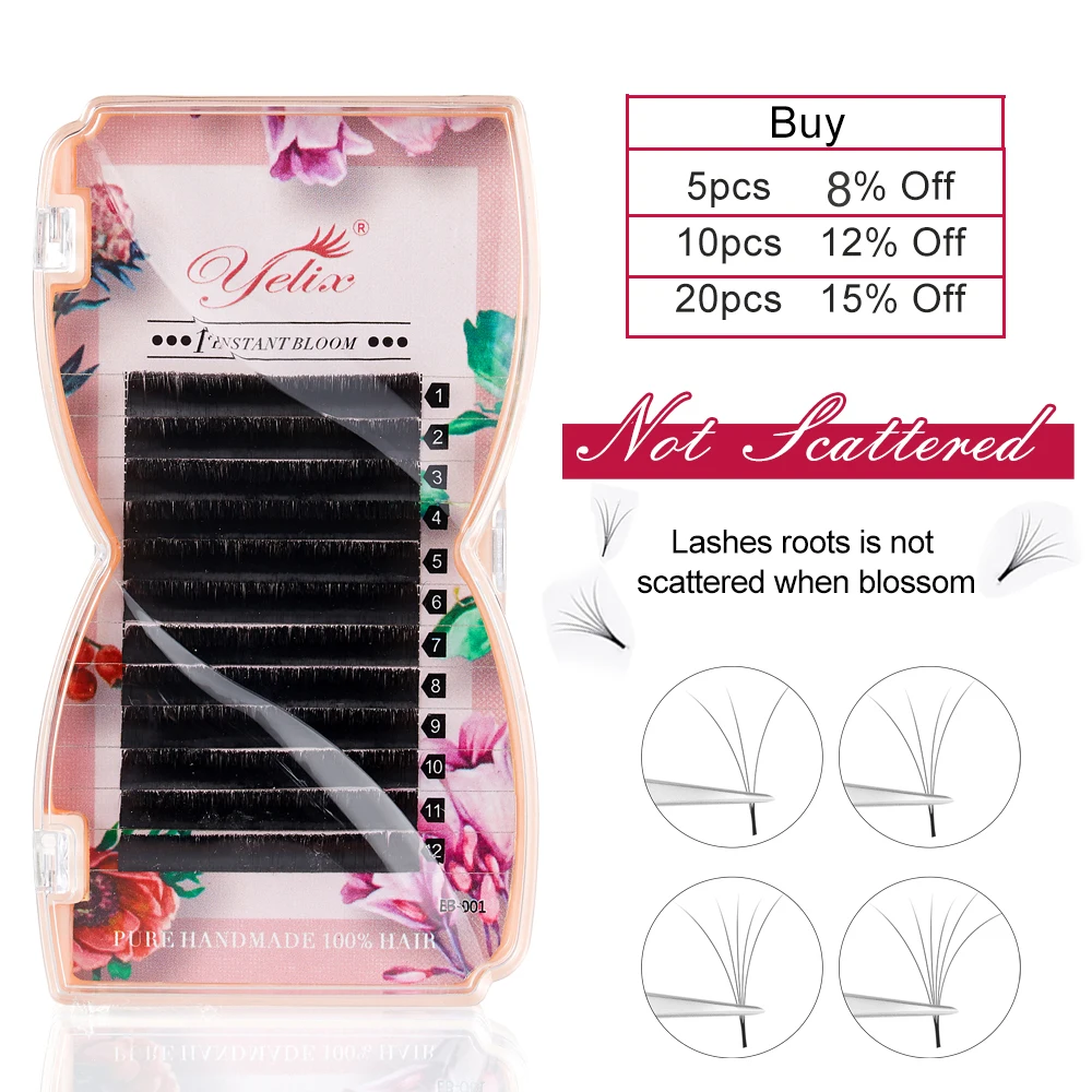 

Yelix Fan One second floweringEyelash Extension Bloom 3D Mink Magnetic Camellia Fake Eyelashes Extensions