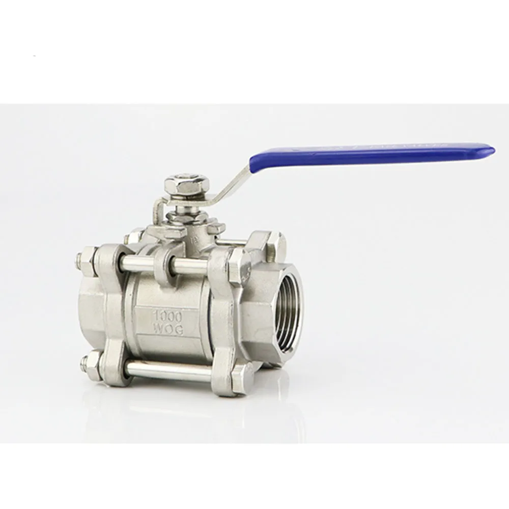 

3PC Manual Ball Valve Female Thread SS304/SS201 Stainless Steel DN50/DN65/DN80
