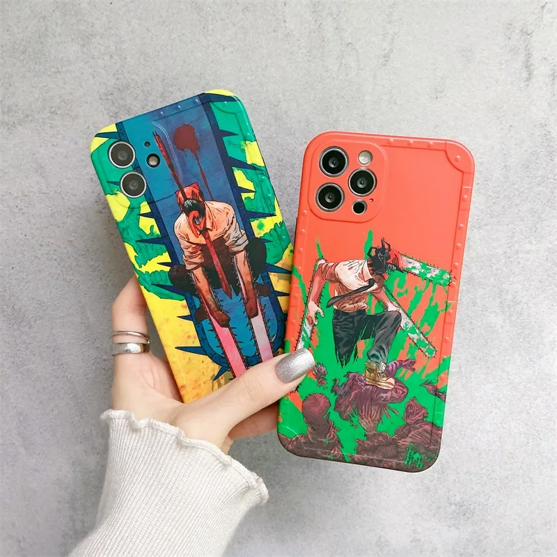 best iphone 13 pro max case Cute Cartoon Chainsaw Man Pattern Phone Case For IPhone 13 12 Pro Max 11 X XS XR XSMAX SE2020 7 8 Plus Shockproof Silicone Cover best case for iphone 13 pro max