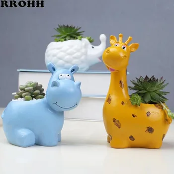 

Cute Cartoon Animal Resin Succulent Flower Pot Plant Desk Flower Pot Mini Flower Pot Home Terrace Decoration Jewelry