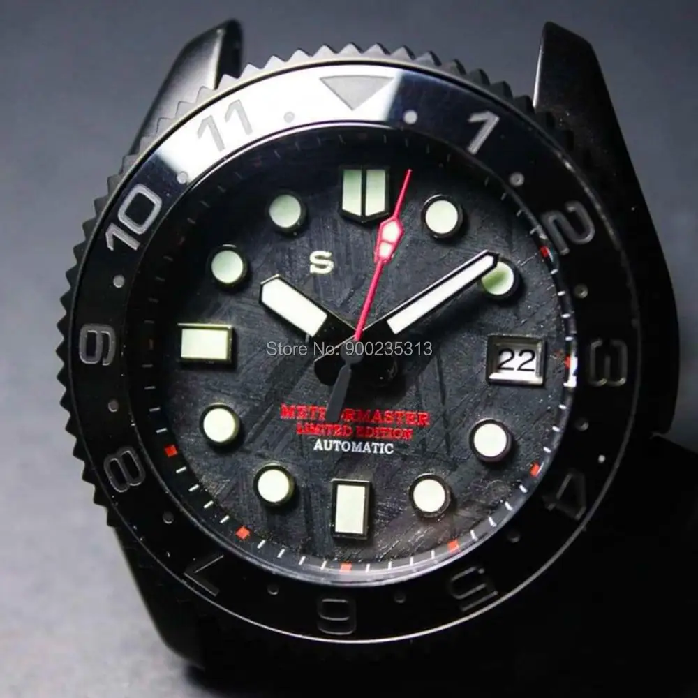 New black Natural meteorite Seikomodified dial associated with Abalone  SKX007 case SKX009 NH35 NH36 MM Samurai|Watch Cases| - AliExpress