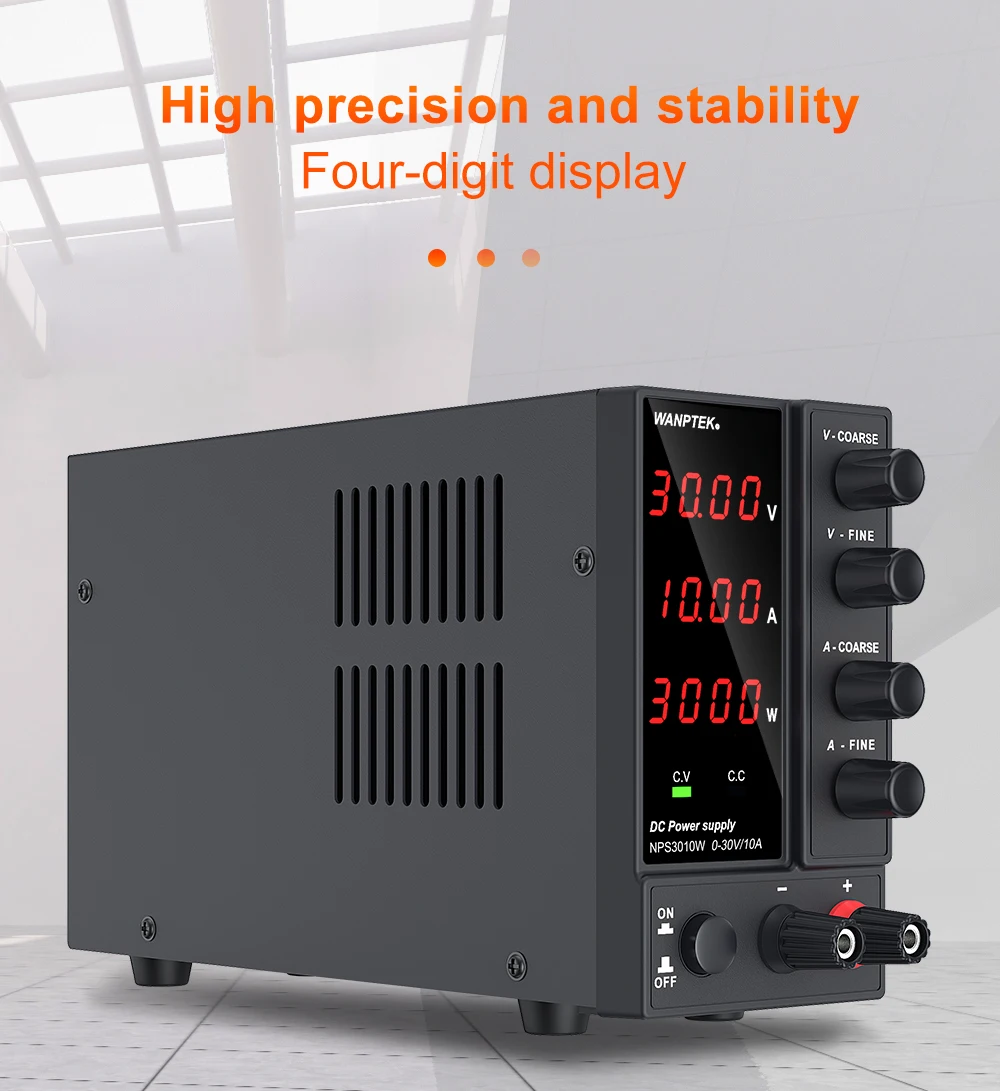 Wanptek ajustável dc laboratório 30v 10a fonte