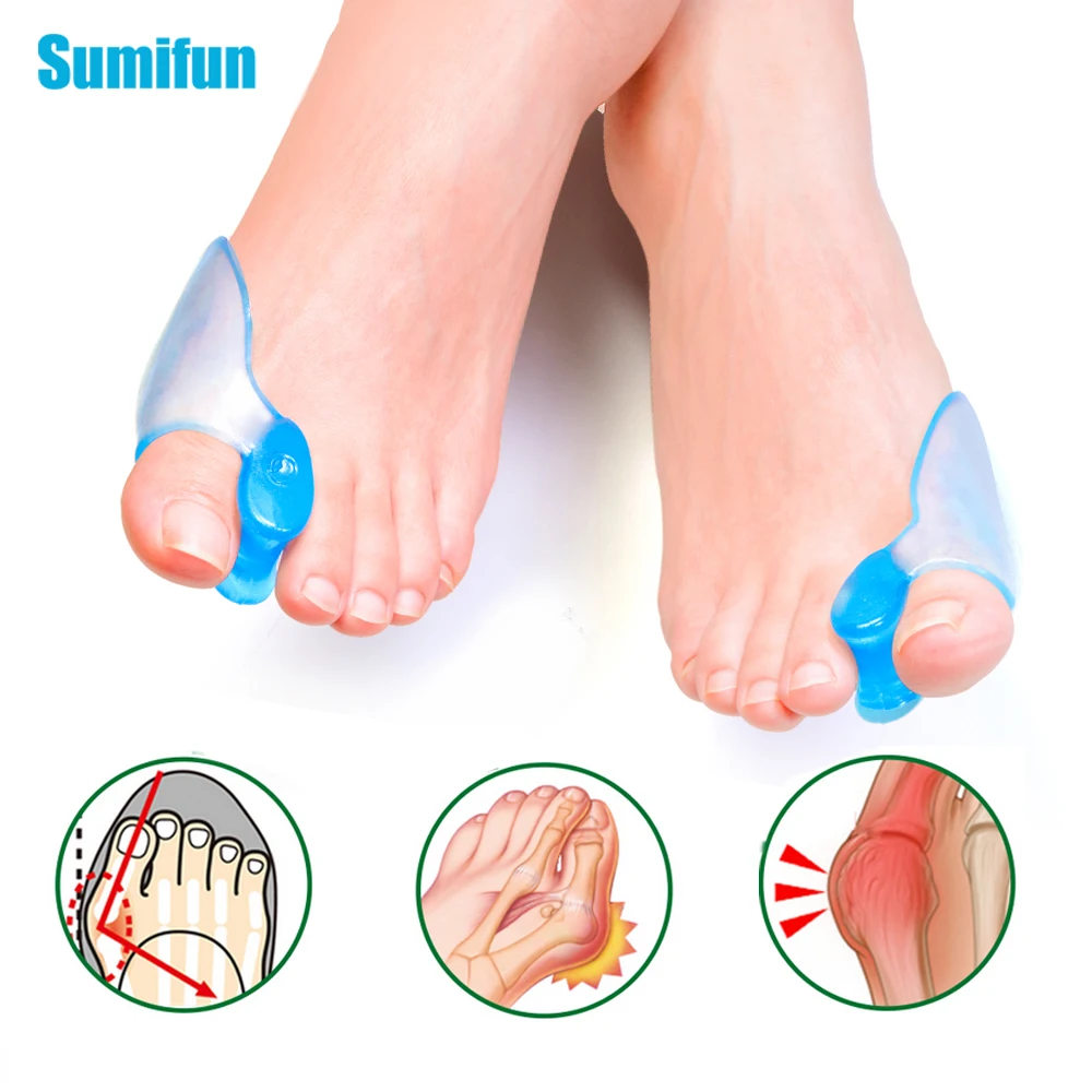 

4pcs Toe Separator Silicone Gel Toes Overlapping Orthotics Hallux Valgus Pain Relief Bunion Spacers Thumb Corrector Pedicure