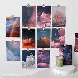 15Pc Twilight Cloud Moon Decoration Card Art Postcard Simple Scenery DIY Wall Sticker Photography Props Background Stationery
