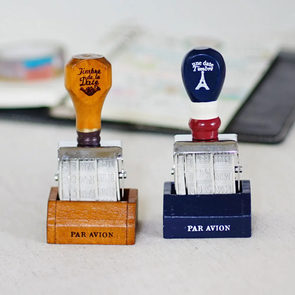 

Wooden Date Stamp For DIY Scrapbook Personalized Stamp date Wedding Invitation Card Arts Crafts Rolling Wheel Stationery Office