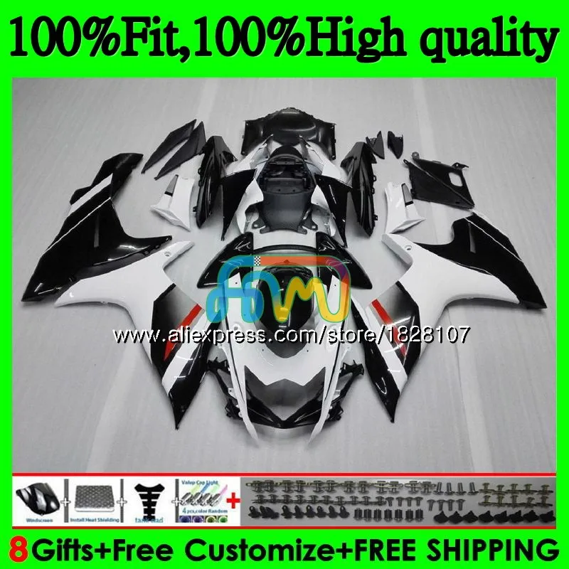 Инъекции для SUZUKI GSXR 600 750 GSXR750, возрастом 11, 12, 13, 14, 15, 39BS. 0 K11 GSXR600 2011 2012 2013 обтекатель черый белый