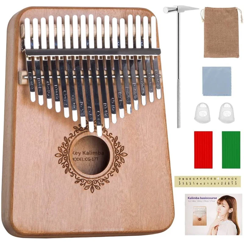 17 клавиш kalimba большой палец пианино красное дерево музыкальный инструмент для