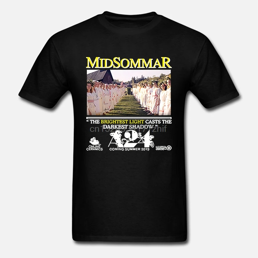 Midsommar A24 унисекс черная рубашка подарок для мужчин и женщин популярная
