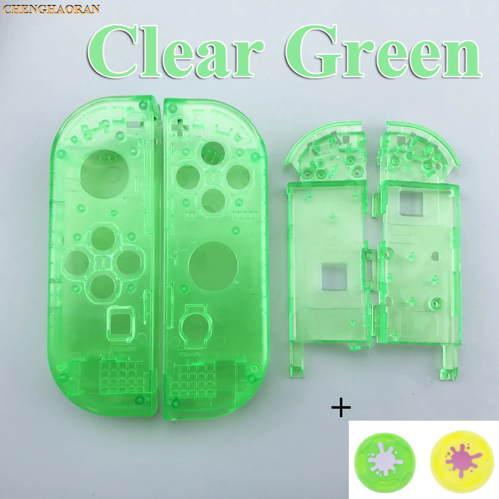 

Clear Green 1set Housing Hard Shell Skin Case Replacement For Nintend Switch NS Joy-Con Controller Faceplate Cove