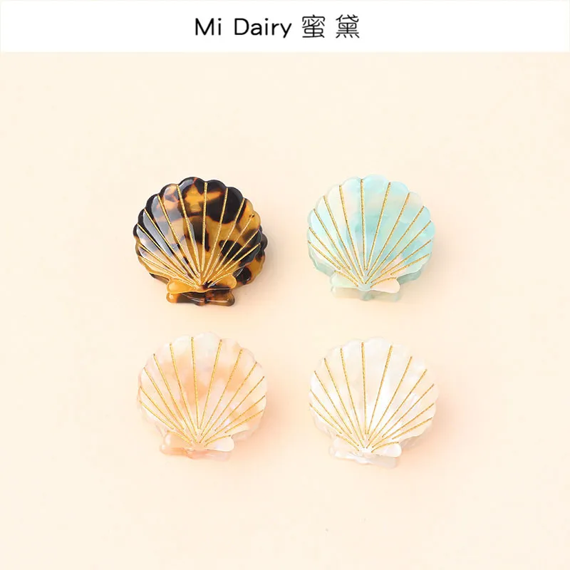 

Mi Dairy Brand wholesale acetate shell shaped 3.5 cm hair claws clamp crab jaw accessories clips for women girls