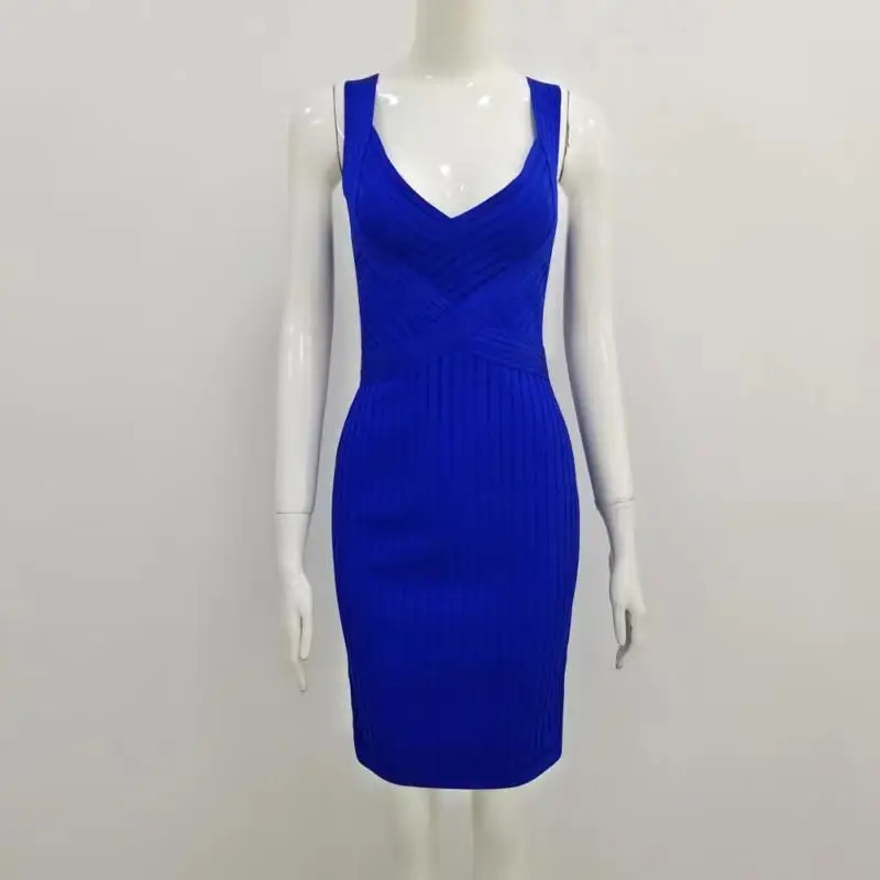 Новое поступление женское сексуальное модное Бандажное платье голубого цвета элегантные вечерние мини-платья для ночного клуба Vestido