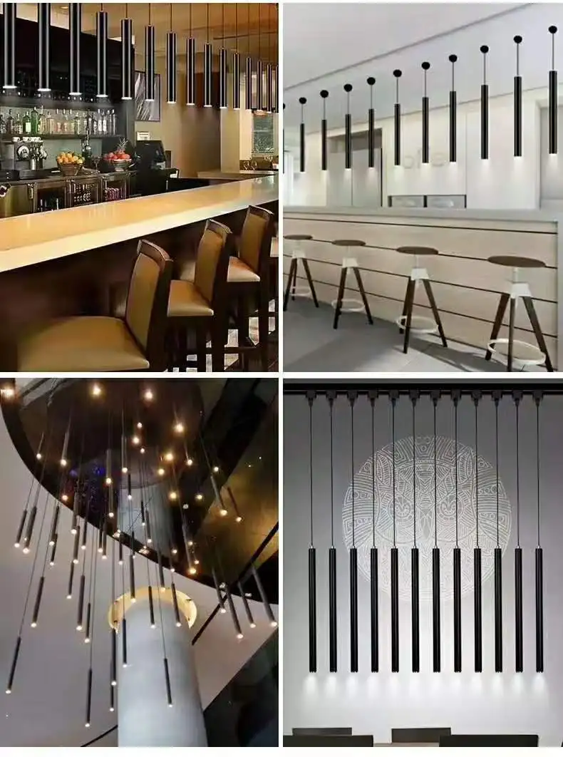 Светодиодная Подвесная лампа длинная трубка освещение для кухонного островка