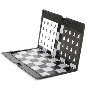 

Pocket Folding Magnetic International Chess Set Board Checkers Traveler Plane X3UA