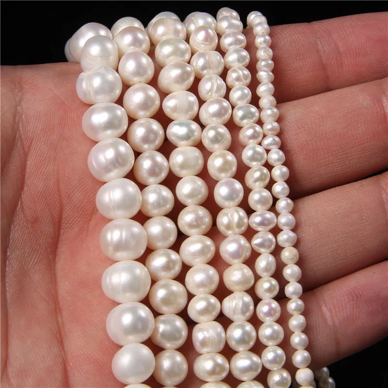 Wholesale 5piece Natural 9mm Round White Pearl Necklace 