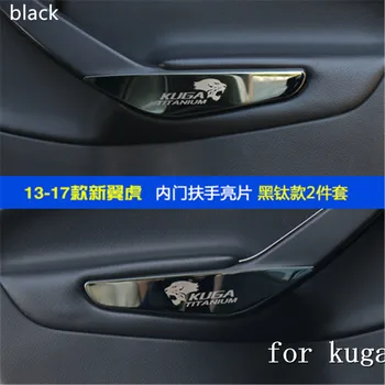 

Car Styling Sticker Interior stainless steel inner door handrail armrest sequin trim for ford kuga 2013-2017 2PCS