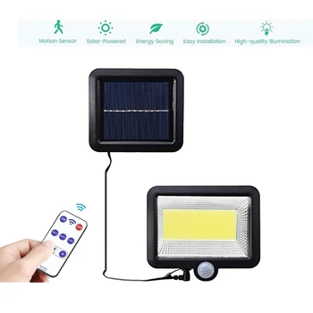 

100 LED solar Wall Lamp Super Bright Porch Outdoor LED Light PIR Motion Sensor Garden Light seperable 5M cable 3 modes optional