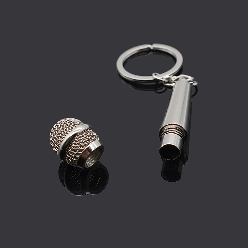 Креативный металлический Музыкальный брелок цепочка для ключей в подарок брелок в виде микрофона Высокое качество Модный брелок