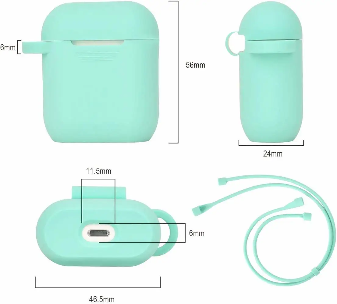 Protective Case multi colors with lost-proof and Keychain hooks lovely hair ball Silicone Bluetooth Earphone For airpods 1 2