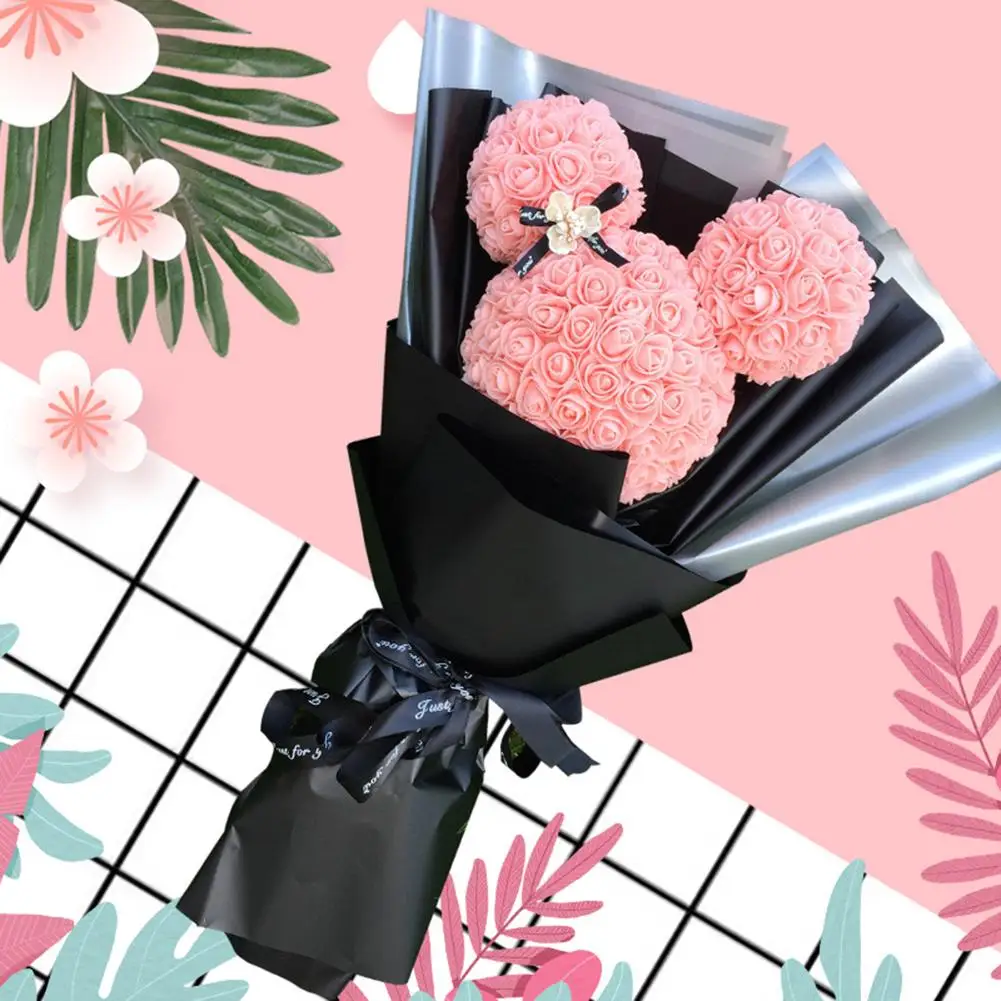Искусственный цветок букет Роза с подарочной коробкой пузырь вечный цветок медведь на День Святого Валентина подарок на день матери