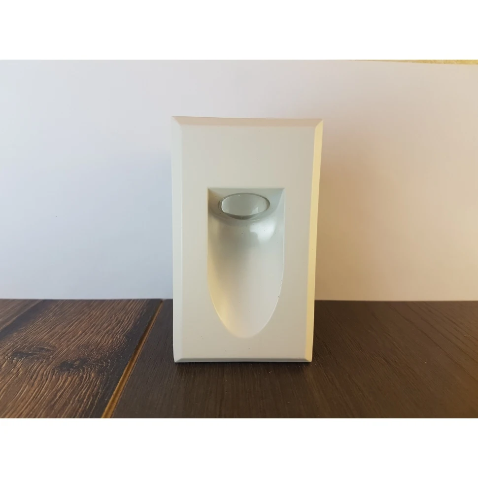 White rectangular LED lamp for staircase lighting 5W, 3000K Warm white, Aluminium, IP 20, glow down