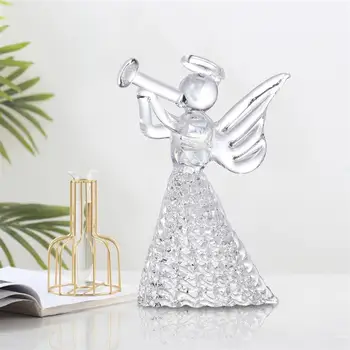 

European Style Candle Holder Piper Angel Glass Sculpture Crystal Candleholder Cafe Candlestick For Christmas Party Home Decor