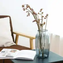 Небольшой свежий Европейский Стиль Простой декоративная ваза украшения творческий прозрачный высушенный цветок стеклянная бутылка YHJ121004