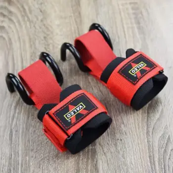 

2pcs/set 2-in- Hooks Fitness Gloves Adjustable Wrist Support Sleeve Strap Gym Fitness Weight Lifting Dead Lift Pull-up Accessory