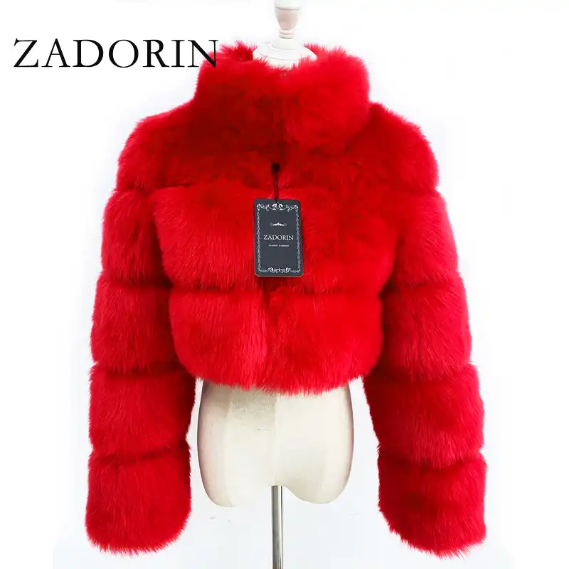 red fluffy coat